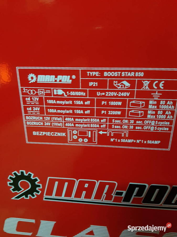 MarPol Prostownik z rozruchem 1224V 1501000Ah Głogowa