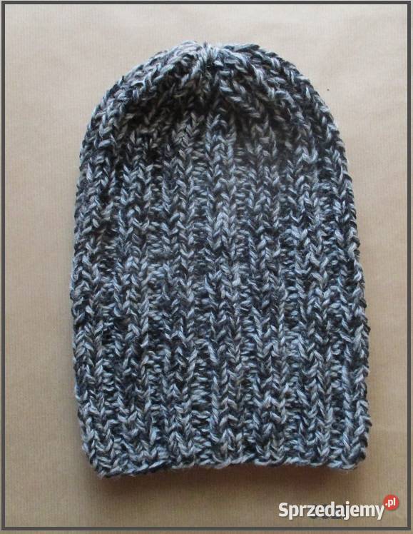 Kapelusz ażurowy hand made melanż szarościhand Łódź sprzedam