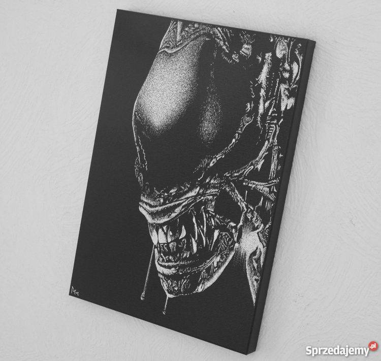 Obcy Alien Obraz ręcznie grawerowany w blasze Dekoracje i ozdoby Sandomierz