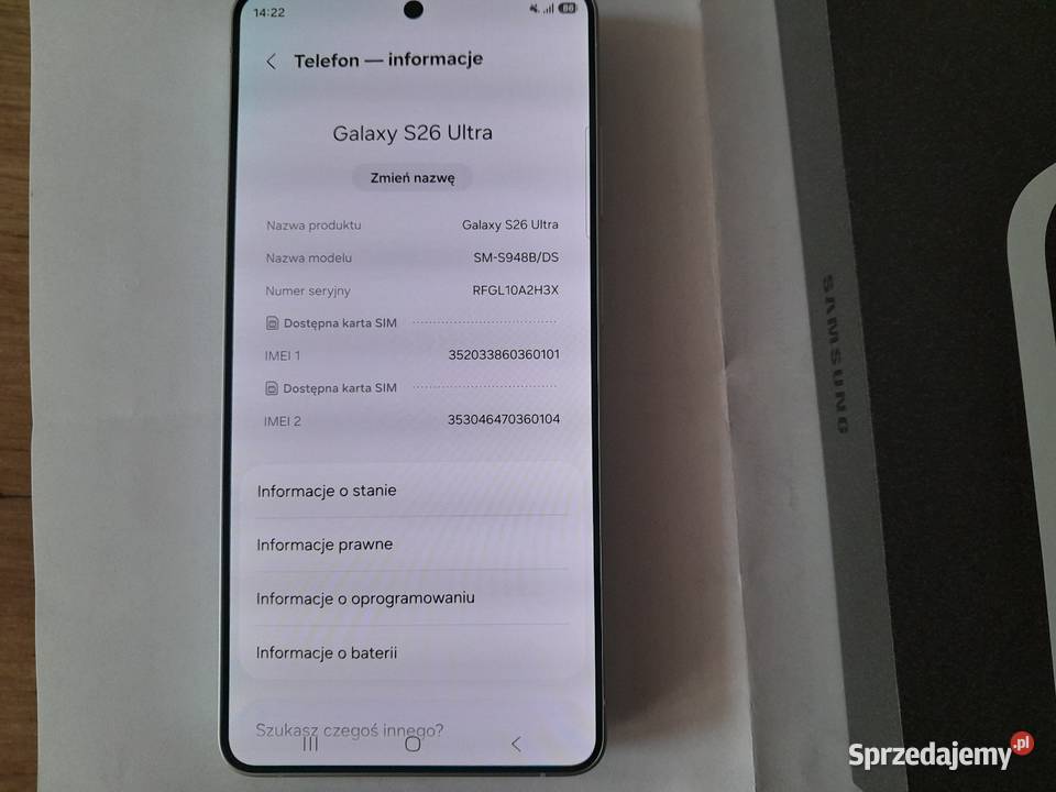 Galaxy s26 ultra 12x512g nowy Zamość