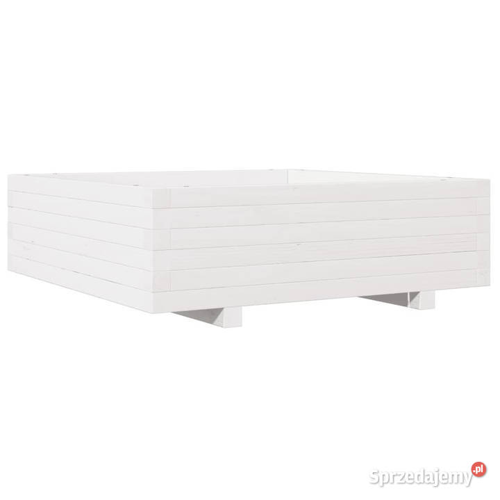 Donica ogrodowa biała 80x80x265 lite drewno Warszawa