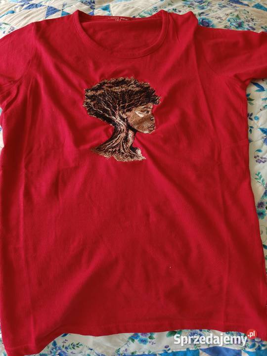 Tshirt bawełniany Lahti M czerwony haft małopolskie