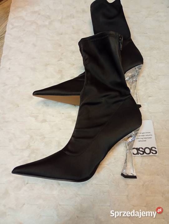 40 ASOS DesignCzarne botki w Szpic z Londynu z czarny Kraków