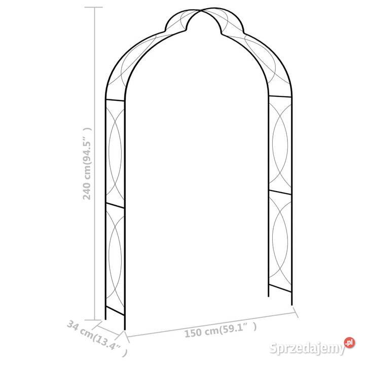 Pergola ogrodowa czarna 150x34x240 żelazna mazowieckie Warszawa
