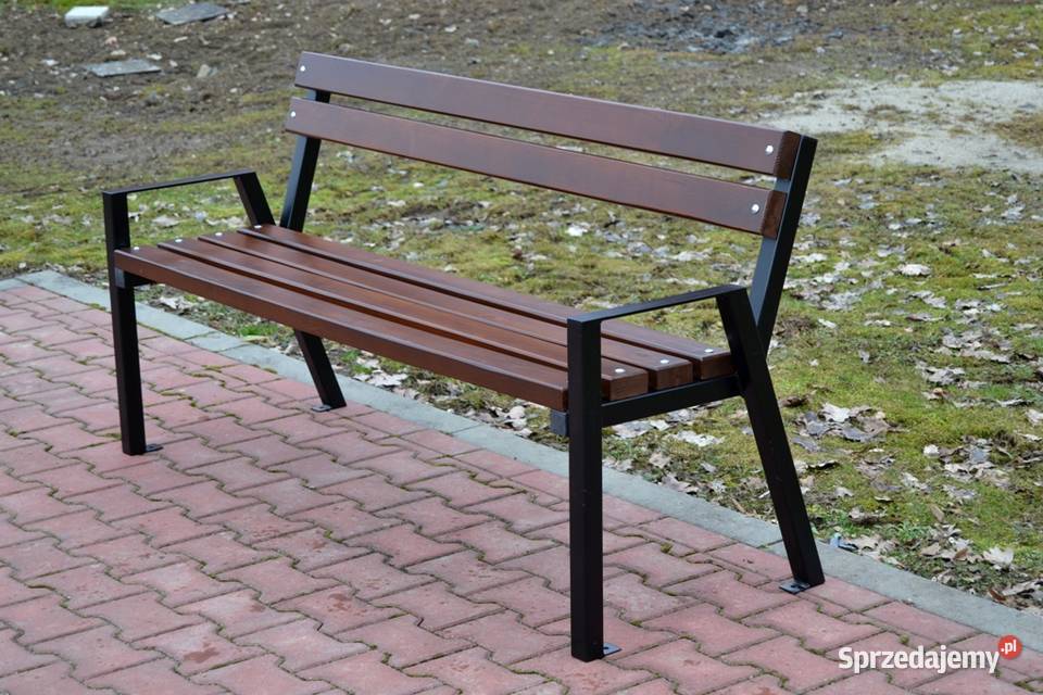 Ławka stalowa podłokietnik miejska ogrodowa Kraków