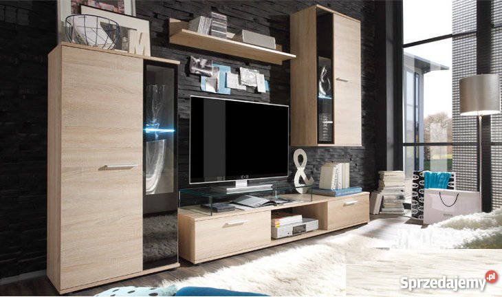 Meblościanka SALSA śliwa dostawa oświetlenie LED Białystok sprzedam