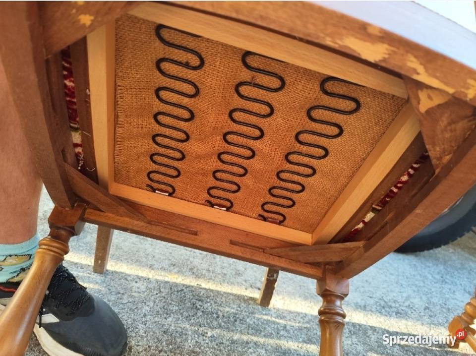 Komplet krzeseł vintage fotele lite drewno Wałbrzych