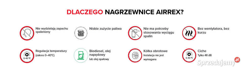 Olejowa nagrzewnica na podczerwień Airrex AH800i Nowy Sącz