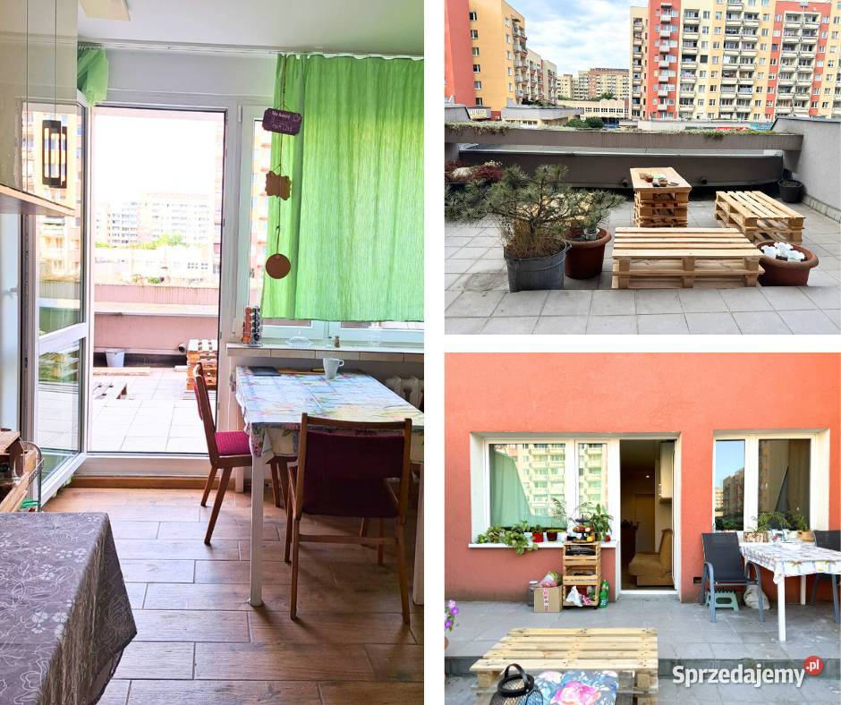 Wynajem 3 pokojekuchnia 53m2 TARAS 56m2 Balkon sprzedam