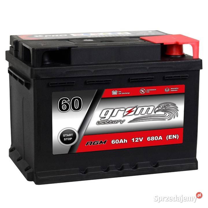 Akumulator GROM AGM STARTSTOP 60Ah 680A Prawy Słupsk