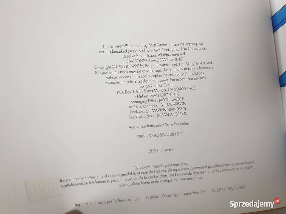 Les Simpsons Wingding komiks w języku francuskim Gdynia sprzedam