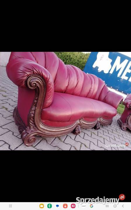 Komplet Chesterfield 311 skóra wiśnowa Bielsko-Biała