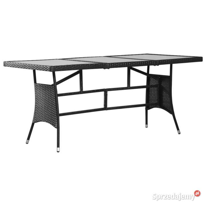 vidaXL Stół ogrodowy, czarny, 170x80x74 cm, polirattan 43932