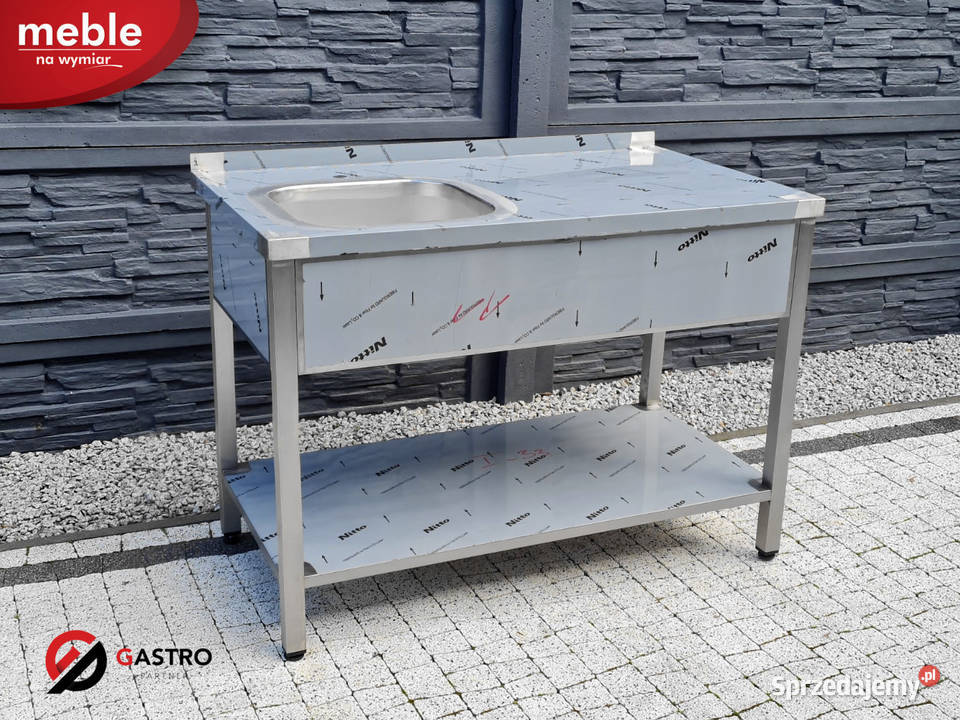 Zlew gastronomiczny z półką 1 komorowy 130x60x85 wielkopolskie Ostrów Wielkopolski