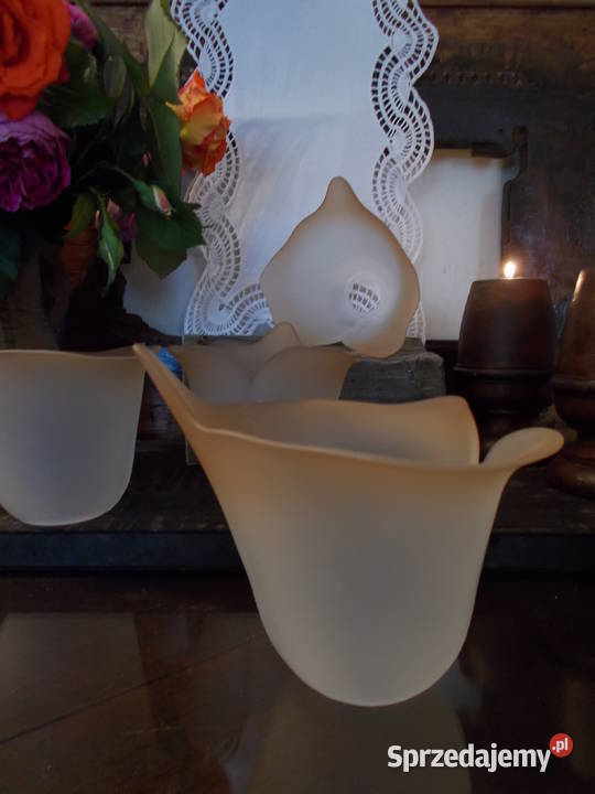 Piękny Klosz Kwiat Kalii Grube Szkło Lata 90 zachodniopomorskie Szczecin