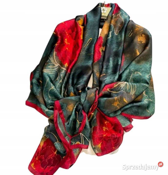 Luksusowa chusta szal apaszka 80x180 jedwab Moda i Styl Pątnów sprzedam