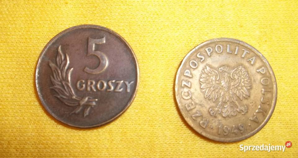 Moneta 5 groszy 1949 1958 1968 1970 1971 Łódź