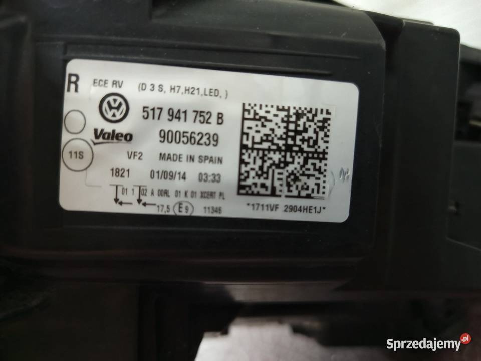 Lampa przednia VW Golf 7 Sportvan Xenon Bolesławiec