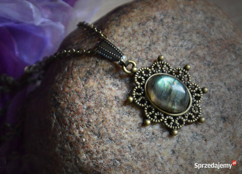 Labradoryt z Finlandii Wisior Kolekcja vintage pomorskie Gdańsk