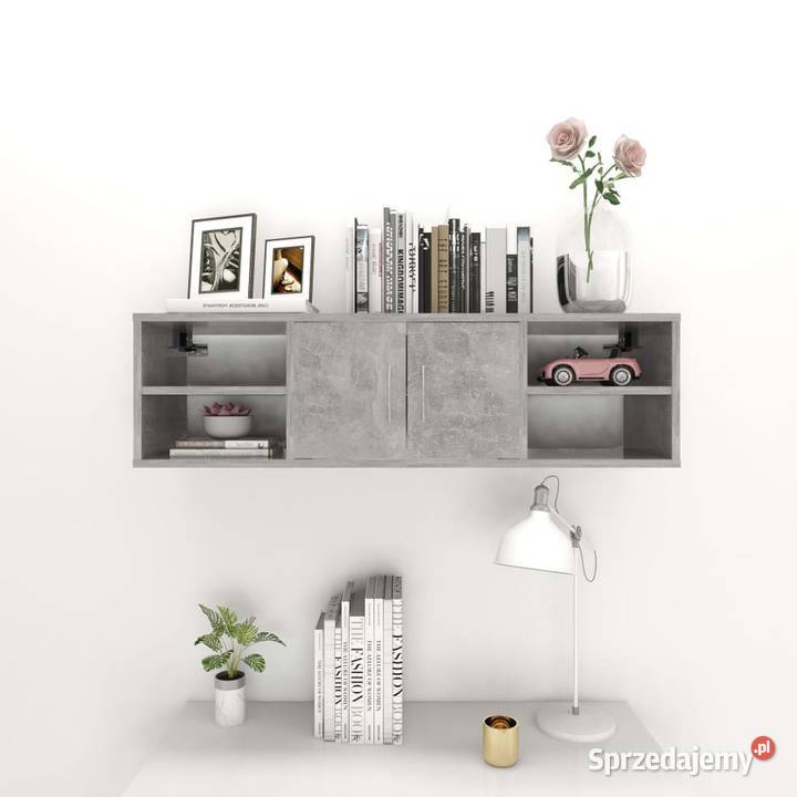 vidaXL Półka ścienna szarość betonu 102x30x29 mazowieckie Warszawa