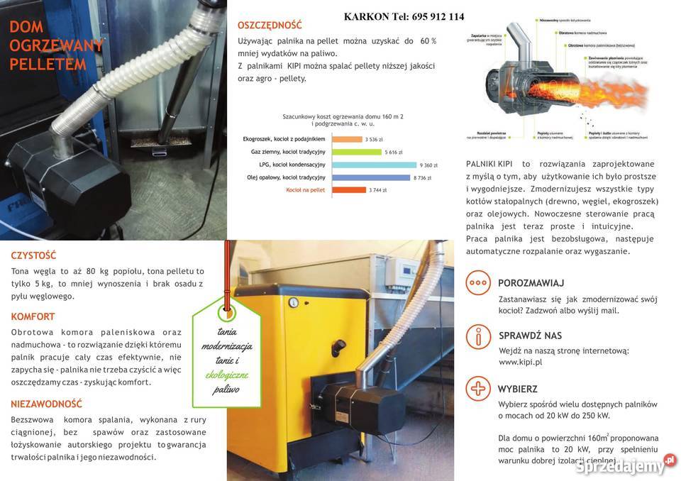 Palnik na pellet 250 kW samoczyszczący Kipi Dom i Ogród kujawsko-pomorskie