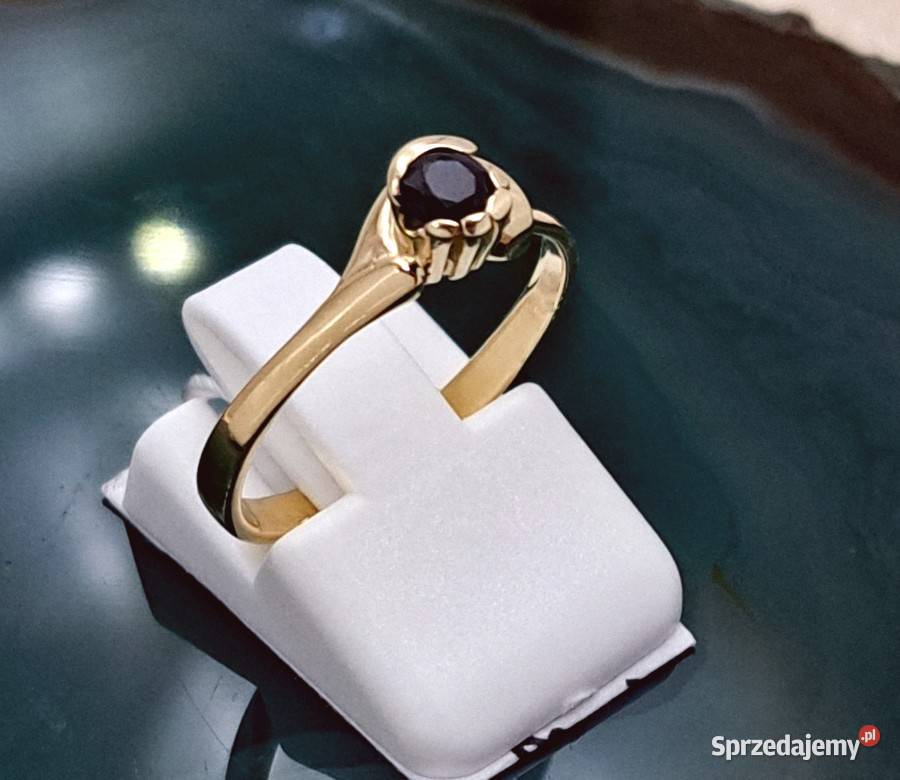 Pierścionek r16 Złoty pr585 z onyksem Z871 złote Poznań