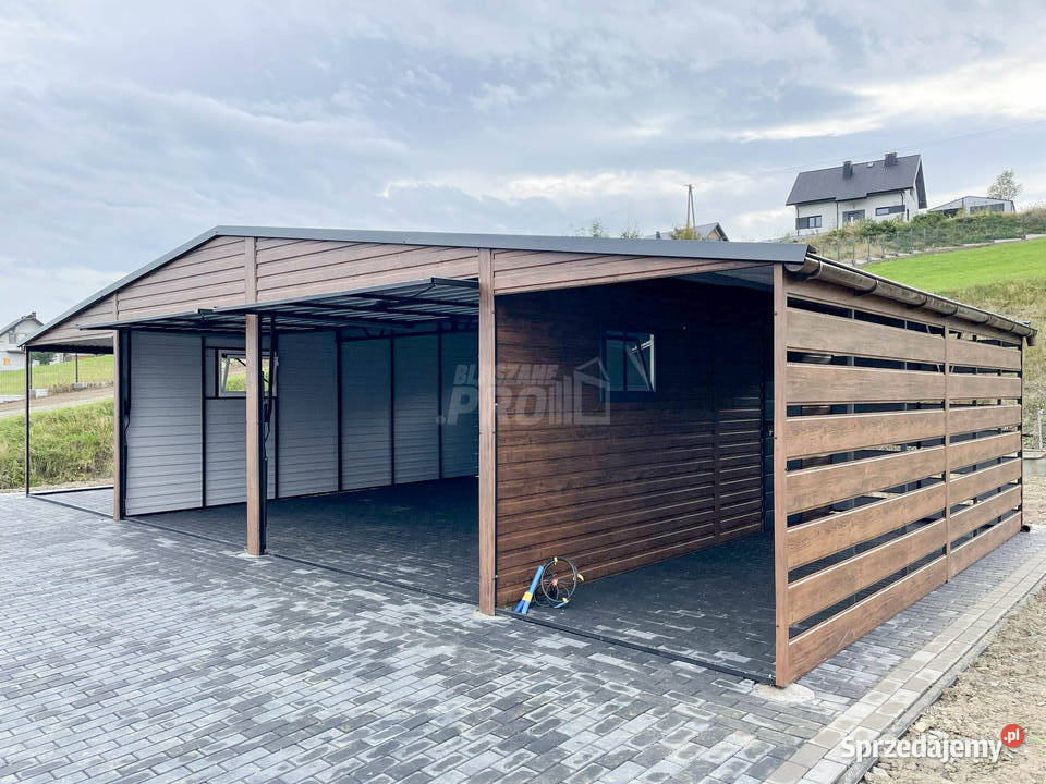 Garaz blaszany 6x6 2x wiata 3x6 2x Brama uchylna kujawsko-pomorskie Włocławek sprzedam