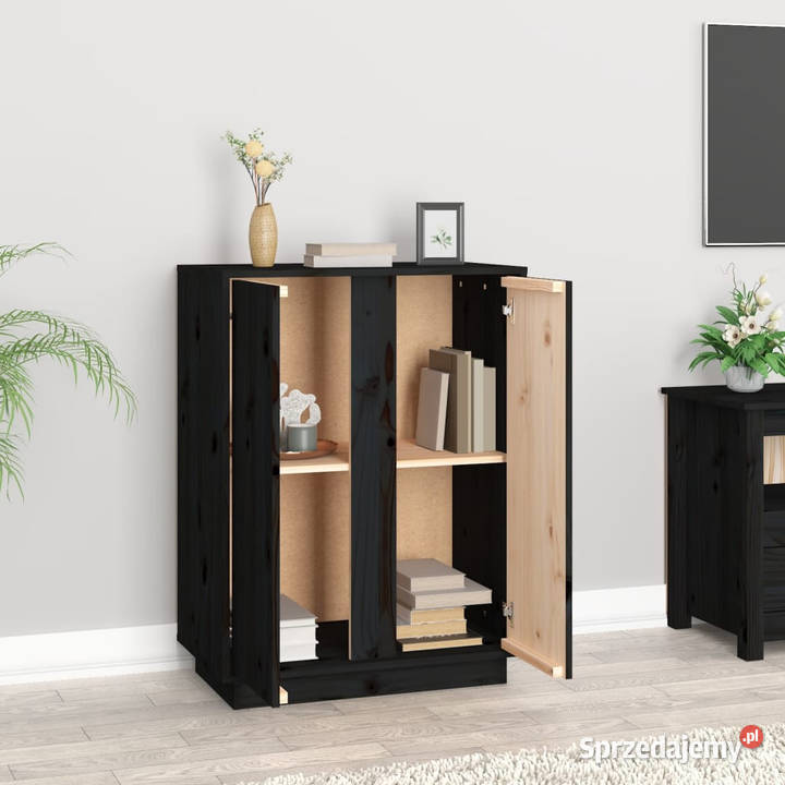 Szafka czarna 60x35x80 lite drewno sosnowe Warszawa