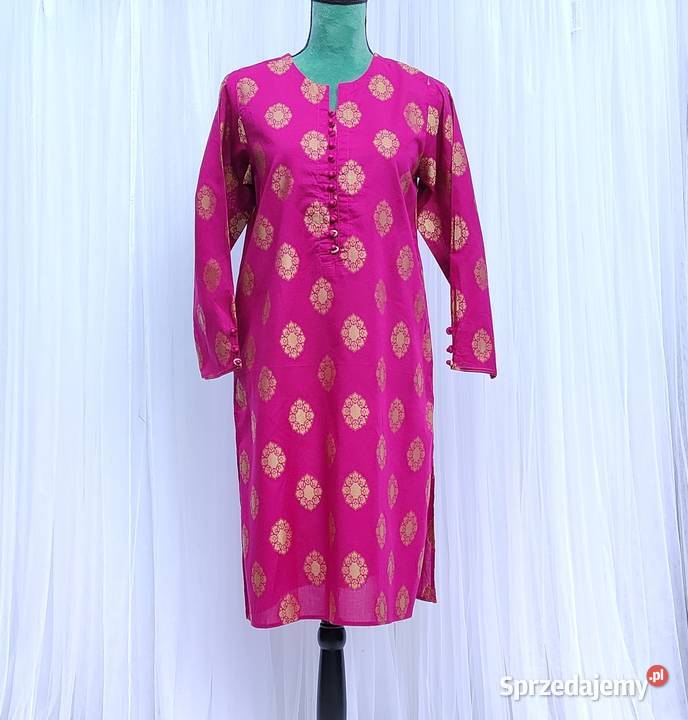 Tunika różowa złota S 36 orientalna indyjska Odzież damska Szczecin