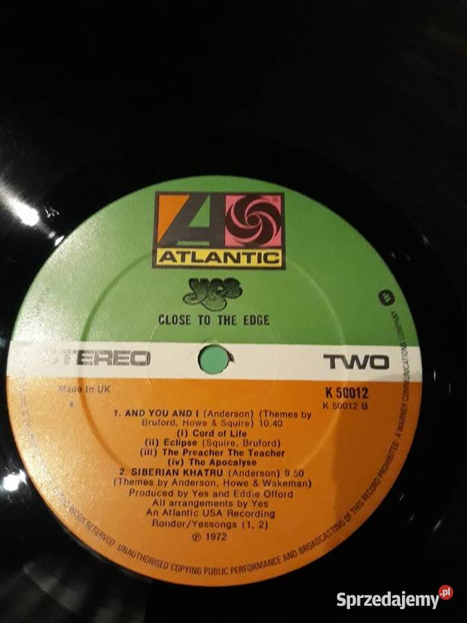YES CLOSE TO THE EDGE orginał 1972 Kolekcja sprzedam