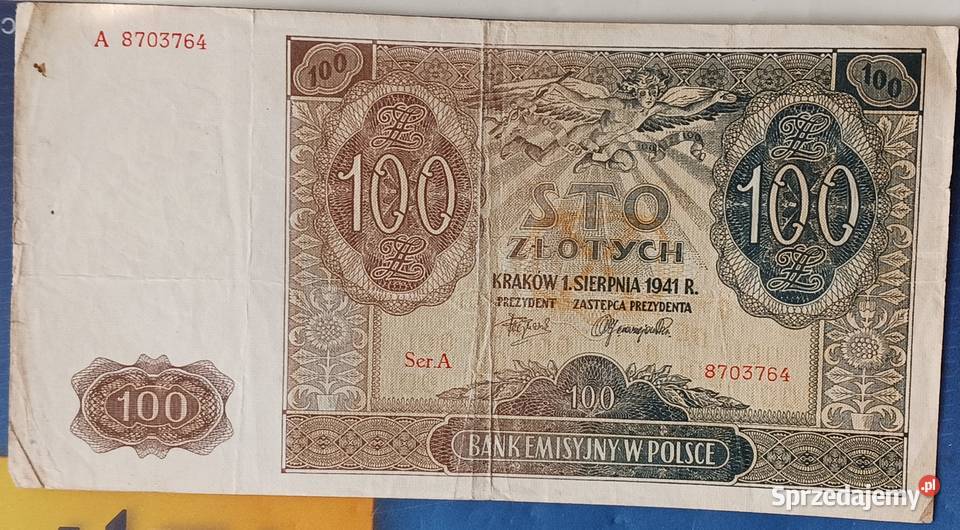 100 złotych 1 VIII 1941 rKraków seria A