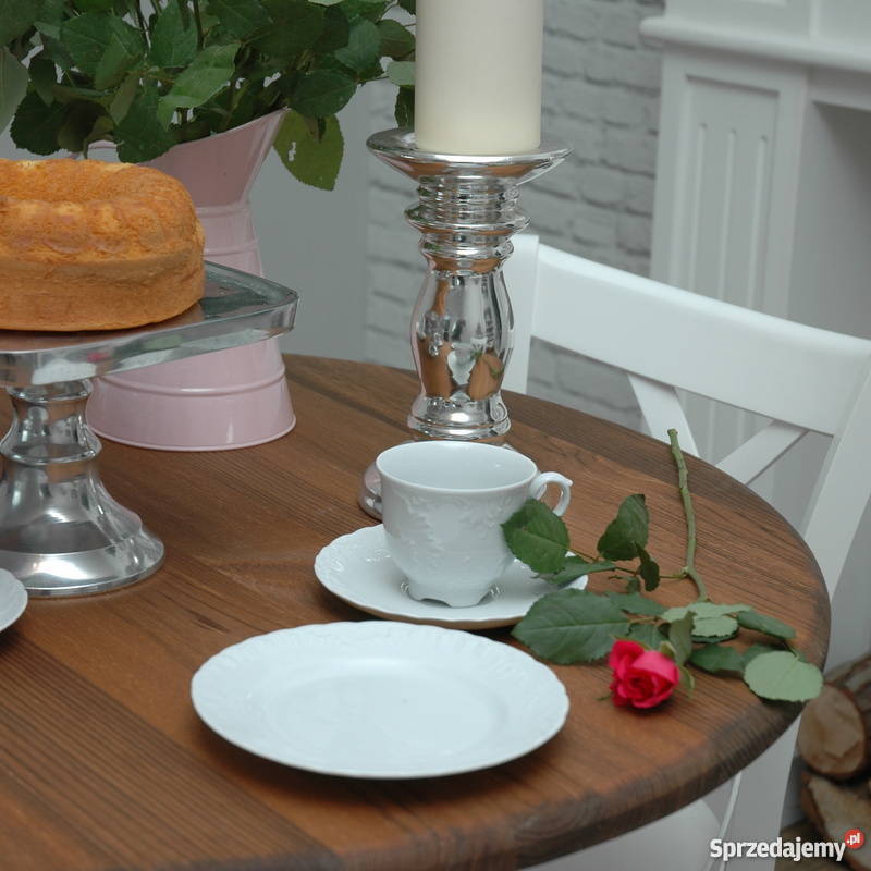 Stół okrągły na bocianiej nodze Cammile shabby Wrocław