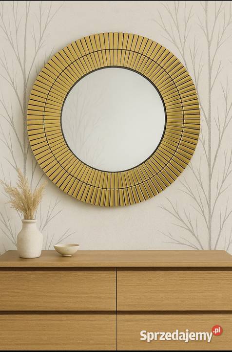 Lustro okrągłe owalne złote złota rama 60 70 80 Przemyśl