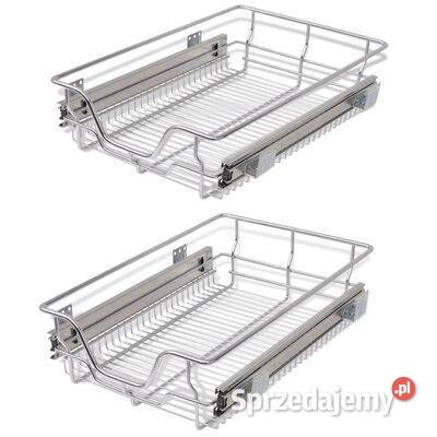 vidaXL Wysuwane kosze druciane 2 srebrne 400