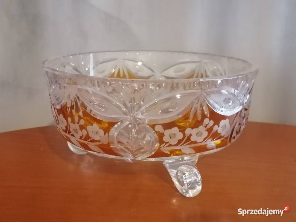 Misa Patera Kryształowa Dwukolorowa PRL Wałbrzych