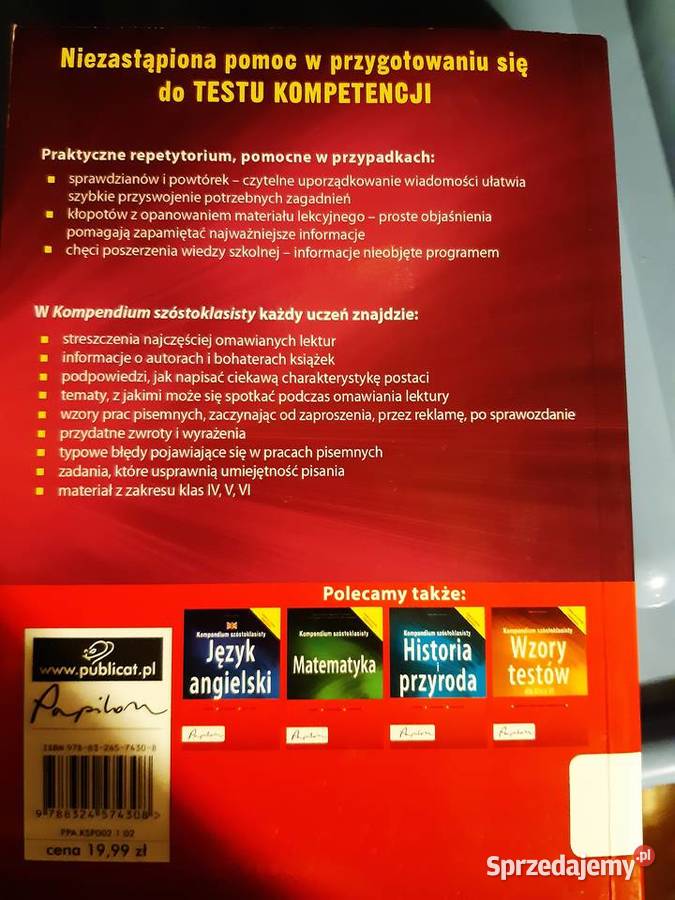Kompendium szóstoklasisty Język polski Wrocław sprzedam