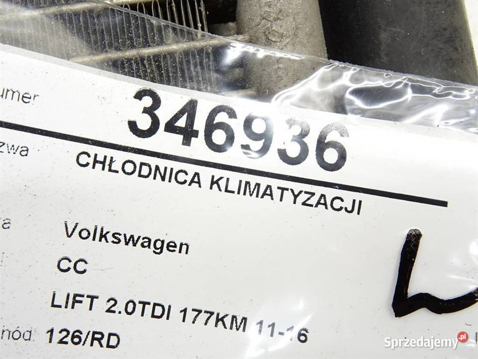 CHŁODNICA KLIMATYZACJI VW CC B7 20 177 1116 osobowe podkarpackie