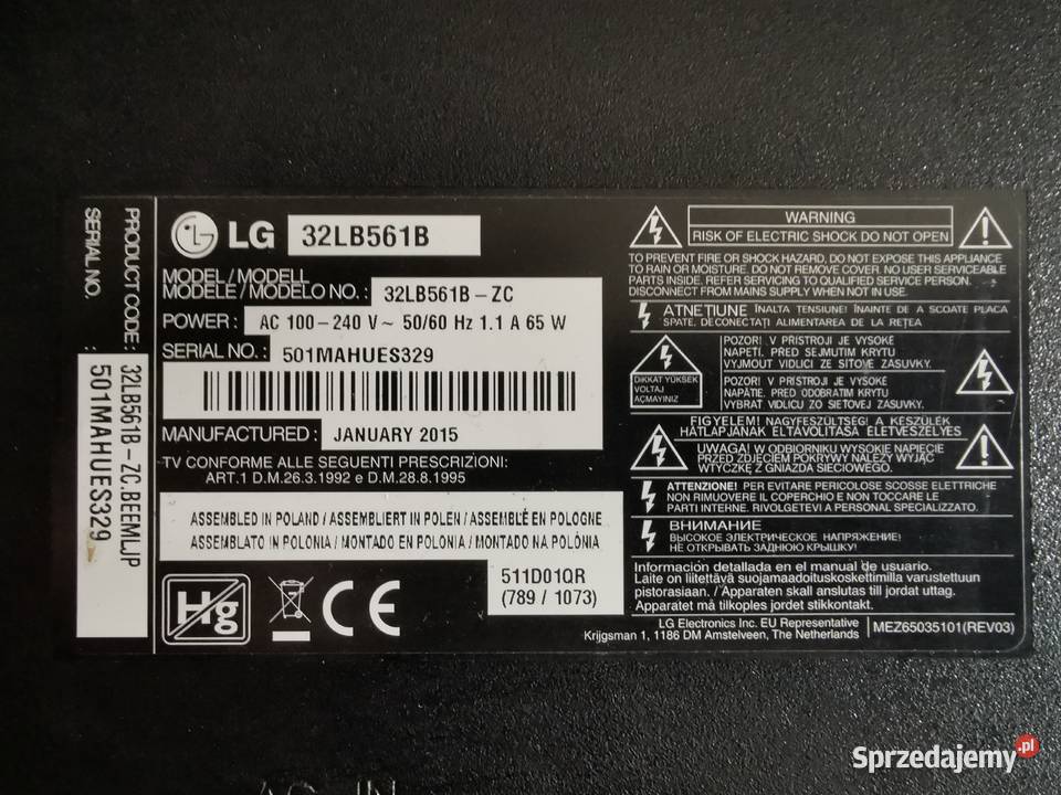 Joystic Klawiatura Wyłącznik do TV Telewizora LG Żyrardów