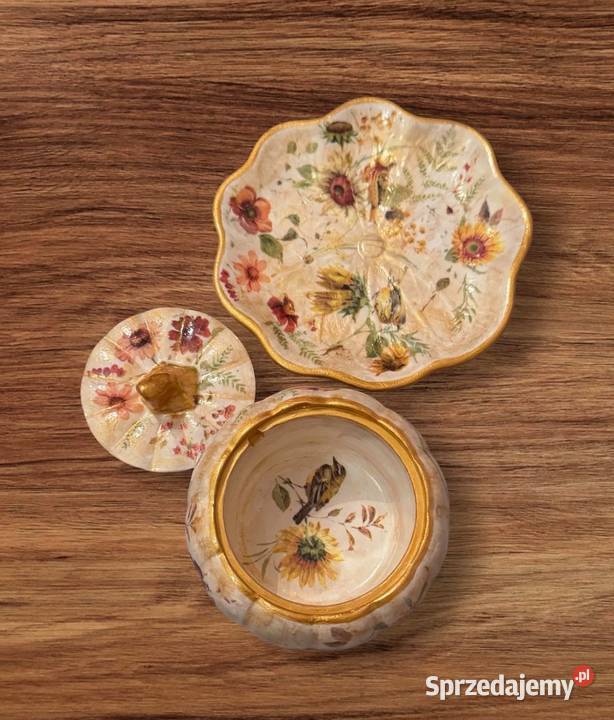 Komplet z gipsu ceramicznego decoupage małopolskie Kraków
