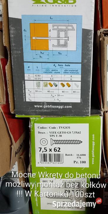 Wkręty do Betonu bez konieczności kołków wielkopolskie Ostrów Wielkopolski