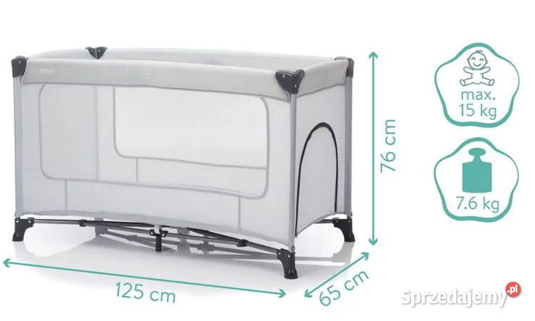 Łóżeczko turystyczne Nizza stone grey FilliKid wielkopolskie Poznań sprzedam