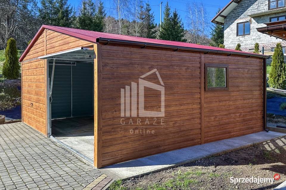 Garaż Blaszany 6x6m 2x Brama uchylna 2x Okno małopolskie Nowy Sącz