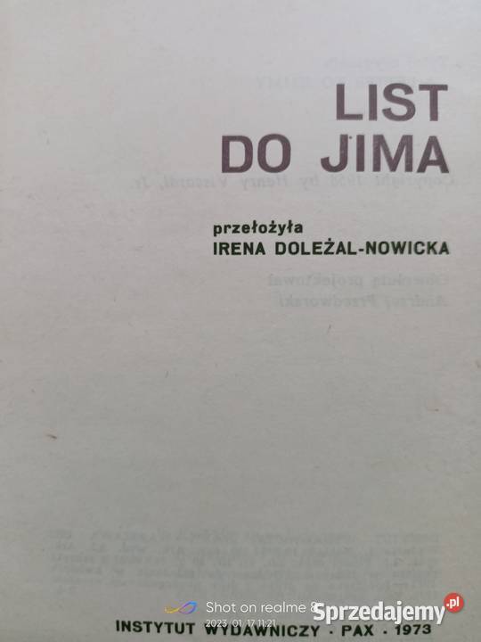 List do Jima książki Warszawa księgarnia