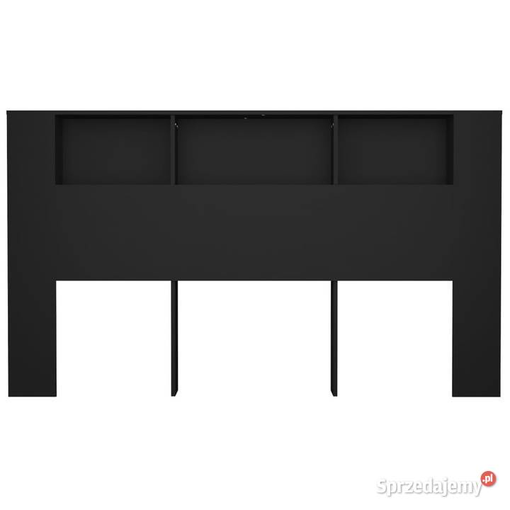 Wezgłowie łóżka z półkami czarne 180x185x1045 Warszawa
