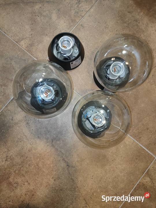 Lampa z okrągłym przeźroczystym kloszem 3 sztuki śląskie Bielsko-Biała