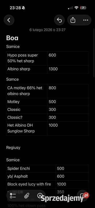 Redukcja Hodowli regiusy constrictory