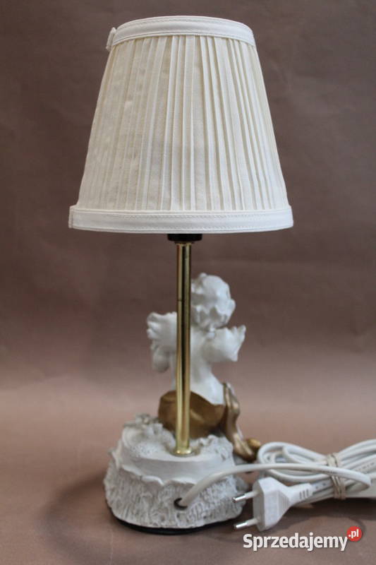 Lampka stołowa z amorkiem 118 Porcelana i szkło Szczecin sprzedam