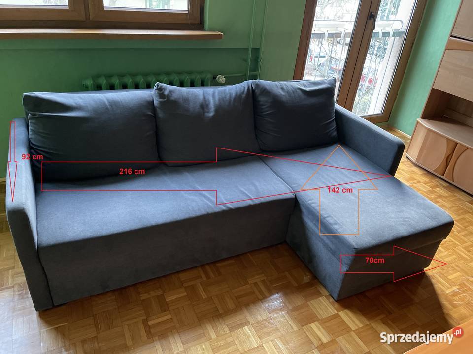 Nieduży szary narożnik stan tanio Wrocław dolnośląskie
