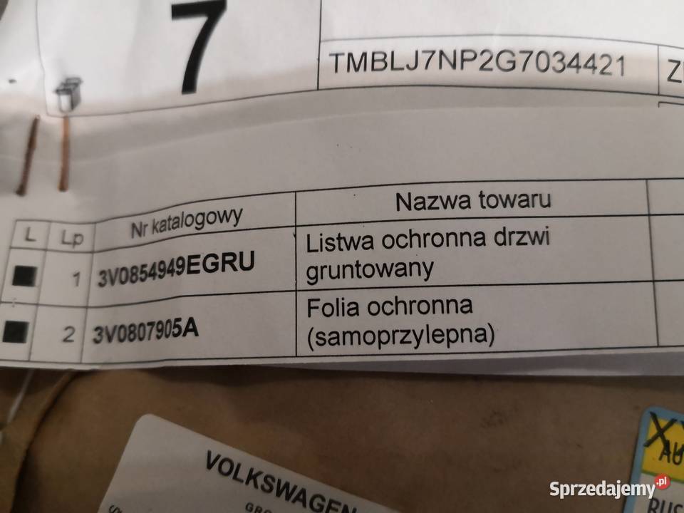 Listwa ochronna drzwi lewy tył SKODA SUPERB III Siedlce