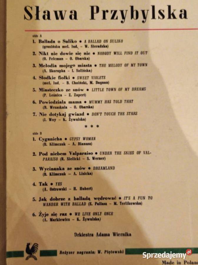 1966 Sława Przybylska Ballady i piosenki 3 Płyta świętokrzyskie Kielce